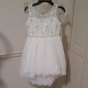 American Princess White and Gold Formal Dress